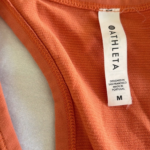 Athleta Tangerine Racer Back Tank Ruched Size Medium - Picture 5 of 6